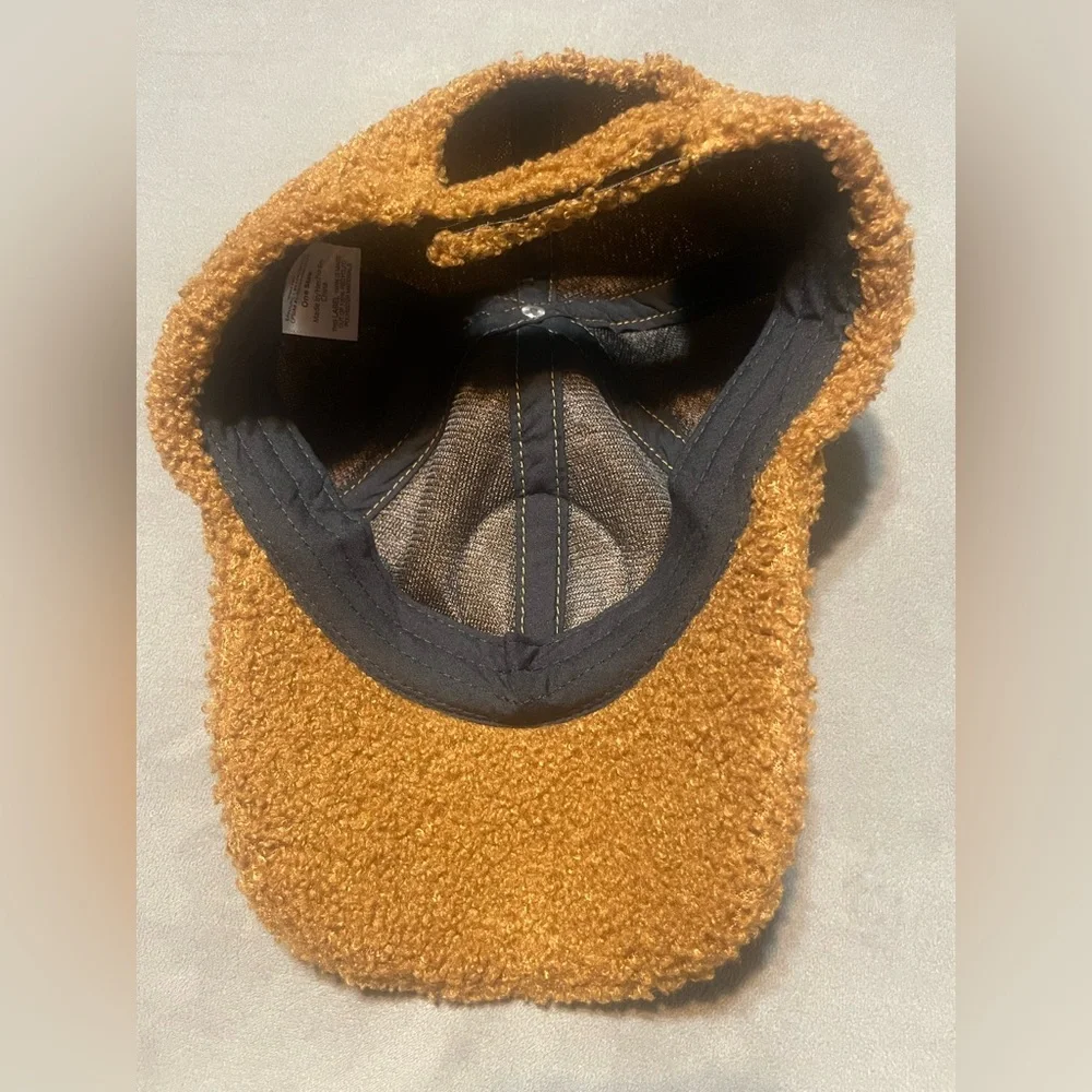 NWT Wonder Nation Brown Faux Shearling Smiley Face Baseball Cap One Size